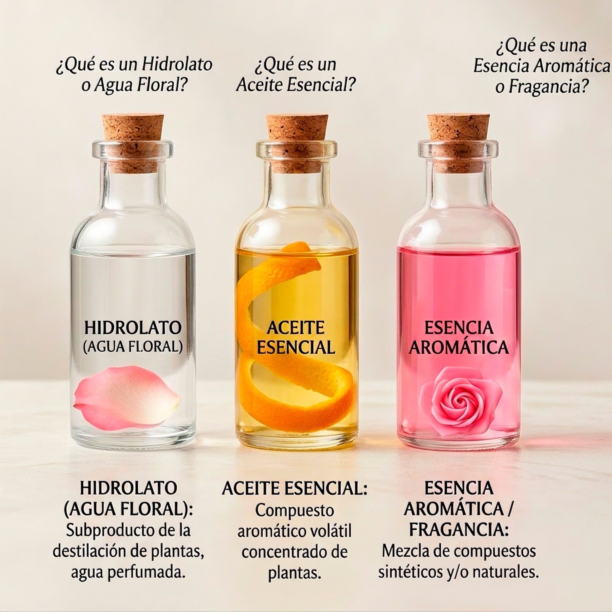 🌿 Hidrolato vs. Óleo Essencial vs. Essência Aromática: Qual é a diferença e qual escolher?