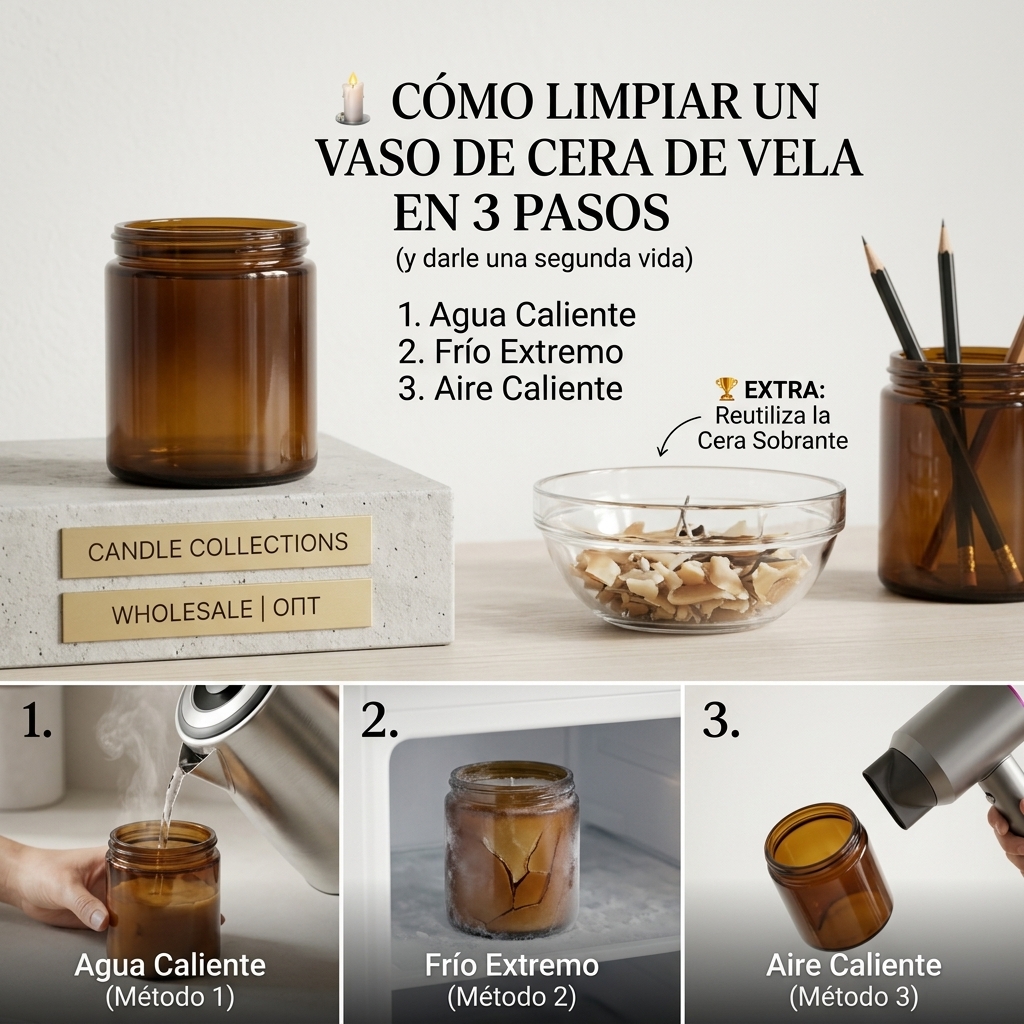 Como limpar um pote de cera de vela em 3 passos (e dar uma segunda vida)